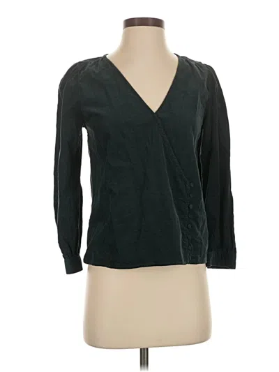 Pre-owned Madewell Long Sleeve Blouse In Green