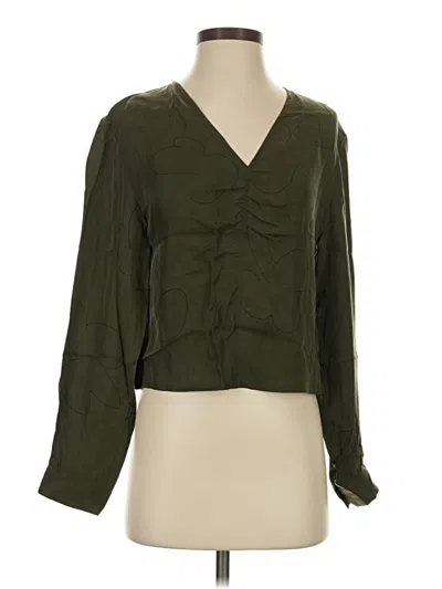 Madewell Long Sleeve Blouse In Green
