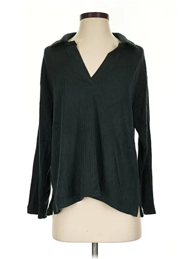 Pre-owned Madewell Long Sleeve Blouse In Green