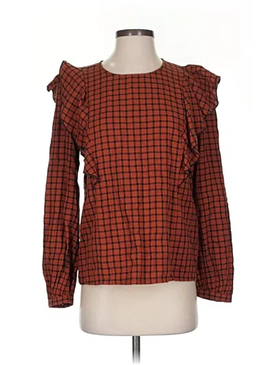 Pre-owned Madewell Long Sleeve Blouse In Orange