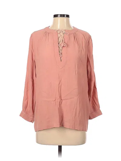 Pre-owned Madewell Long Sleeve Blouse In Pink