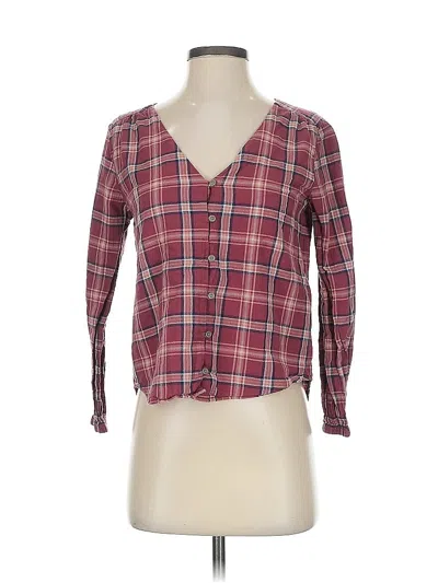 Pre-owned Madewell Long Sleeve Blouse In Purple