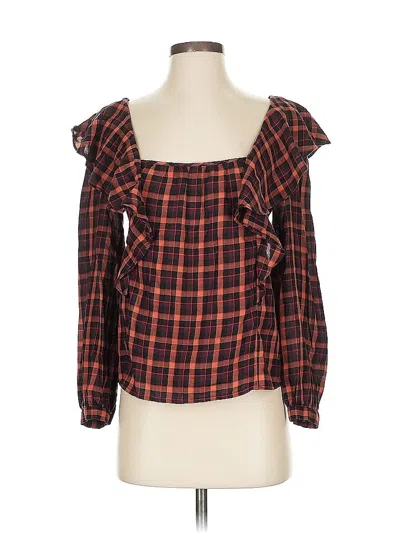 Pre-owned Madewell Long Sleeve Blouse In Red