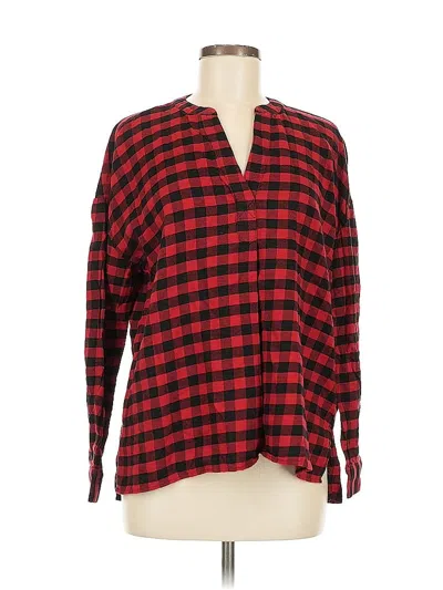 Pre-owned Madewell Long Sleeve Blouse In Red
