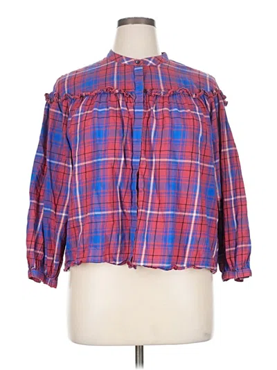 Pre-owned Madewell Long Sleeve Blouse In Red