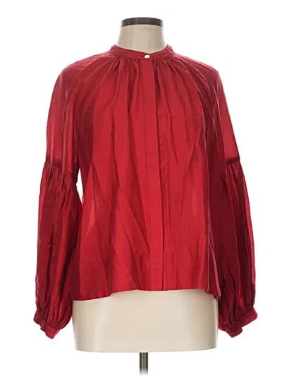 Madewell Long Sleeve Blouse In Red