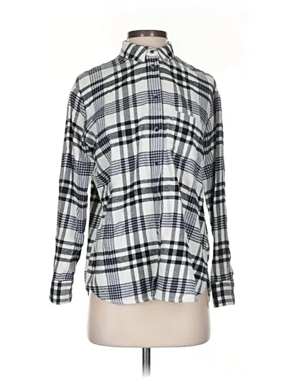 Pre-owned Madewell Long Sleeve Blouse In Silver