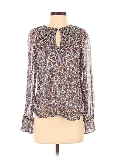 Pre-owned Madewell Long Sleeve Blouse In Silver