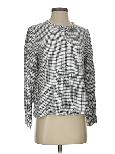 Pre-owned Madewell Long Sleeve Blouse In Silver