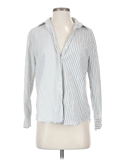 Pre-owned Madewell Long Sleeve Blouse In Silver
