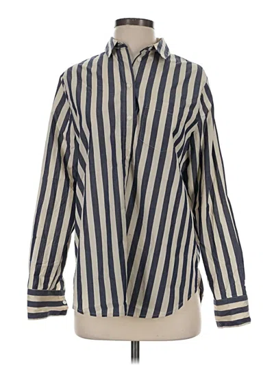 Pre-owned Madewell Long Sleeve Blouse In Tan
