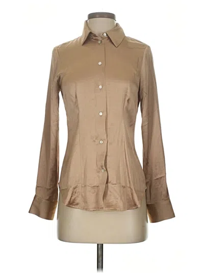 Pre-owned Madewell Long Sleeve Blouse In Tan