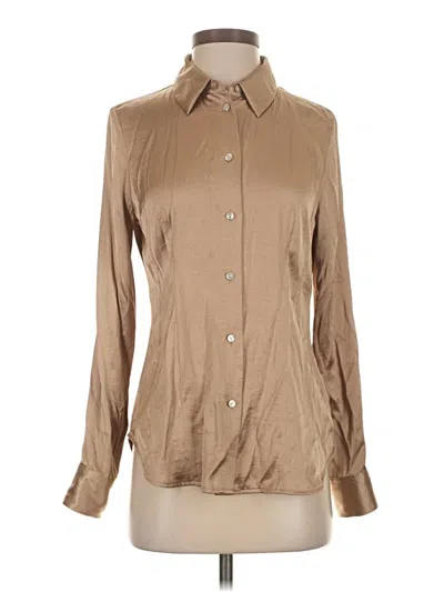 Pre-owned Madewell Long Sleeve Blouse In Tan