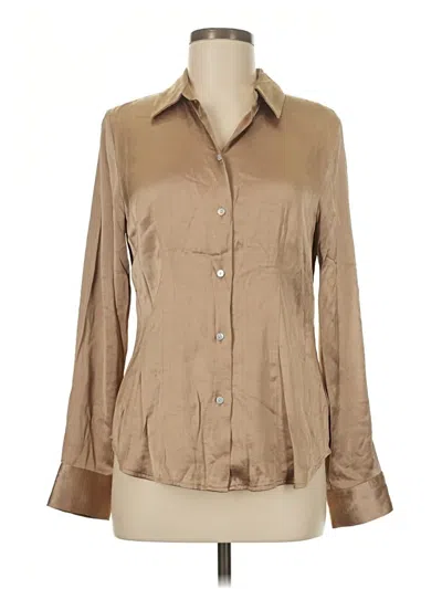 Pre-owned Madewell Long Sleeve Blouse In Tan