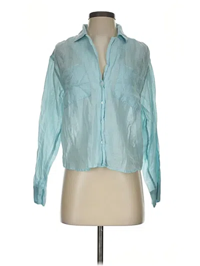 Pre-owned Madewell Long Sleeve Blouse In Teal