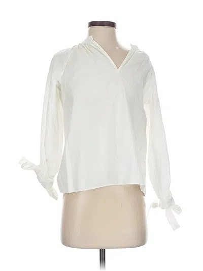 Pre-owned Madewell Long Sleeve Blouse In White