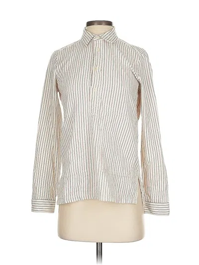 Pre-owned Madewell Long Sleeve Blouse In White