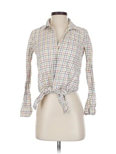 Pre-owned Madewell Long Sleeve Blouse In White