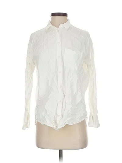 Pre-owned Madewell Long Sleeve Blouse In White