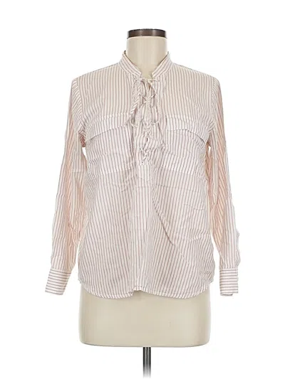 Pre-owned Madewell Long Sleeve Blouse In White