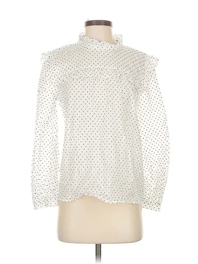 Pre-owned Madewell Long Sleeve Blouse In White