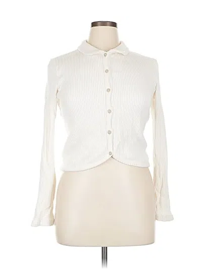 Pre-owned Madewell Long Sleeve Blouse In White