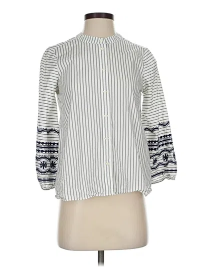 Pre-owned Madewell Long Sleeve Blouse In White