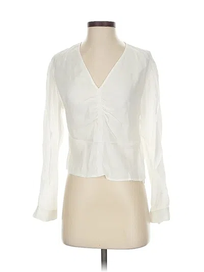 Pre-owned Madewell Long Sleeve Blouse In White