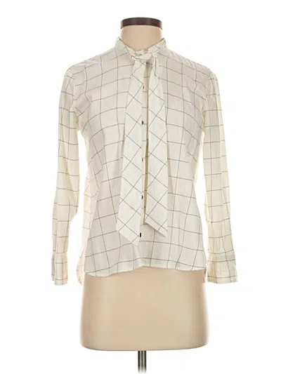 Pre-owned Madewell Long Sleeve Blouse In White