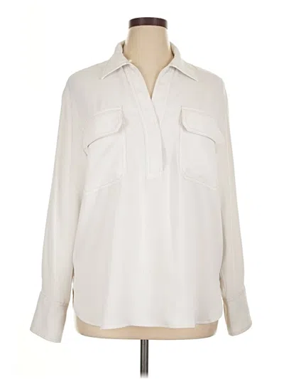 Pre-owned Madewell Long Sleeve Blouse In White
