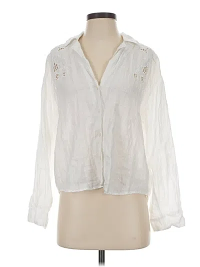 Pre-owned Madewell Long Sleeve Blouse In White