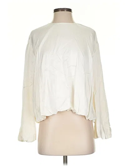 Pre-owned Madewell Long Sleeve Blouse In White