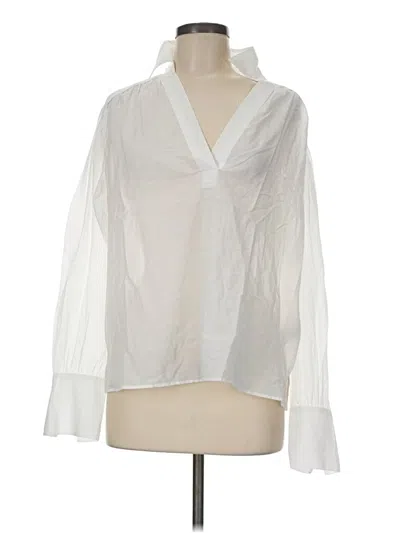 Pre-owned Madewell Long Sleeve Blouse In White