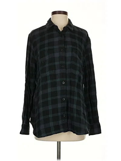 Pre-owned Madewell Long Sleeve Button Down Shirt In Black