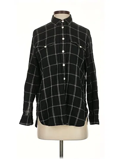 Pre-owned Madewell Long Sleeve Button Down Shirt In Black
