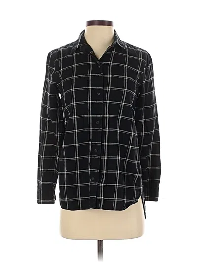Pre-owned Madewell Long Sleeve Button Down Shirt In Black