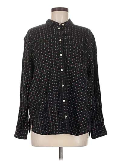 Pre-owned Madewell Long Sleeve Button Down Shirt In Black