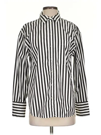 Pre-owned Madewell Long Sleeve Button Down Shirt In Black