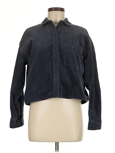 Pre-owned Madewell Long Sleeve Button Down Shirt In Black