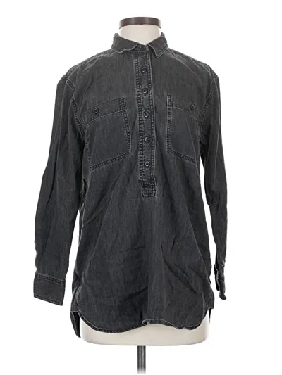 Pre-owned Madewell Long Sleeve Button Down Shirt In Black