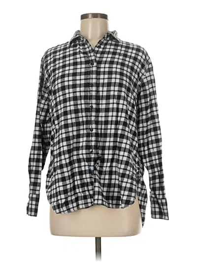 Pre-owned Madewell Long Sleeve Button Down Shirt In Black