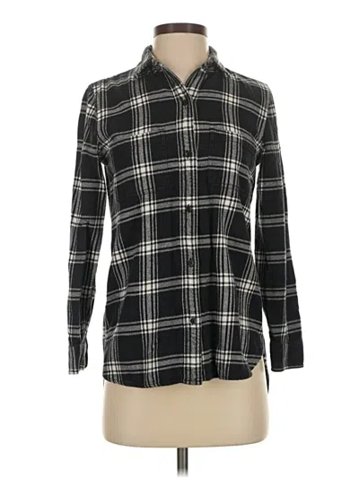 Pre-owned Madewell Long Sleeve Button Down Shirt In Black