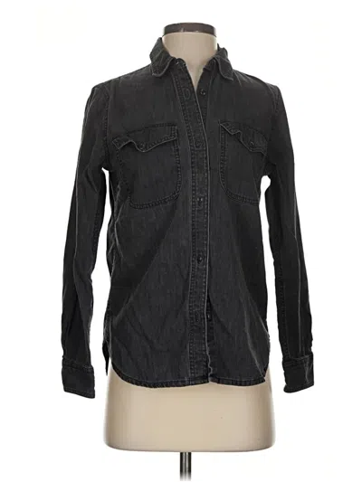 Pre-owned Madewell Long Sleeve Button Down Shirt In Black