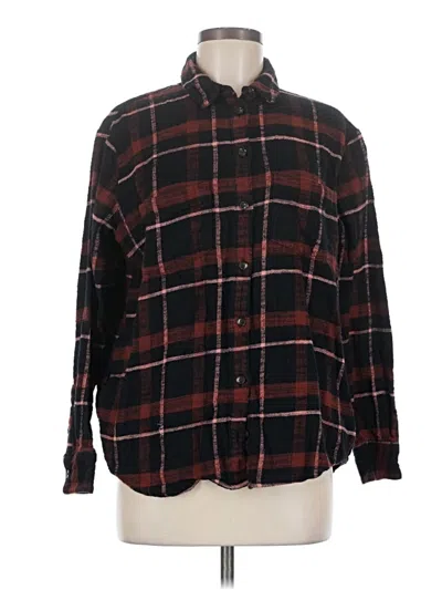 Pre-owned Madewell Long Sleeve Button Down Shirt In Black