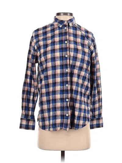 Pre-owned Madewell Long Sleeve Button Down Shirt In Blue