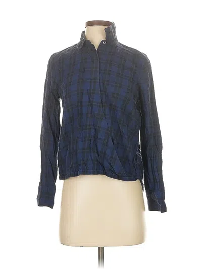 Pre-owned Madewell Long Sleeve Button Down Shirt In Blue