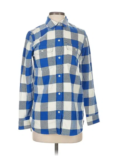 Pre-owned Madewell Long Sleeve Button Down Shirt In Blue