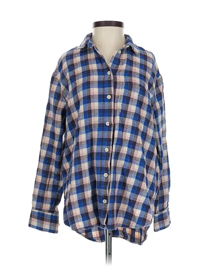 Pre-owned Madewell Long Sleeve Button Down Shirt In Blue