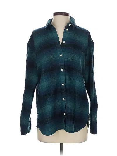Pre-owned Madewell Long Sleeve Button Down Shirt In Blue