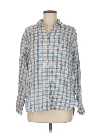 Pre-owned Madewell Long Sleeve Button Down Shirt In Blue